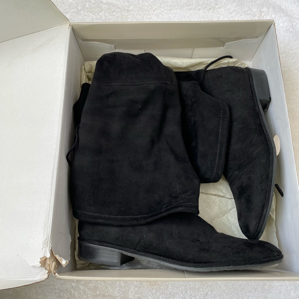 Marc Fisher Suede Black Over-the-Knee Boots Size 9 - Picture 11 of 14